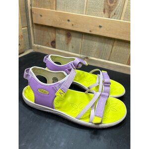 Keen Big Girls Verano Sandal Size 6 Purple & Neon Yellow Adjustable Straps EU38